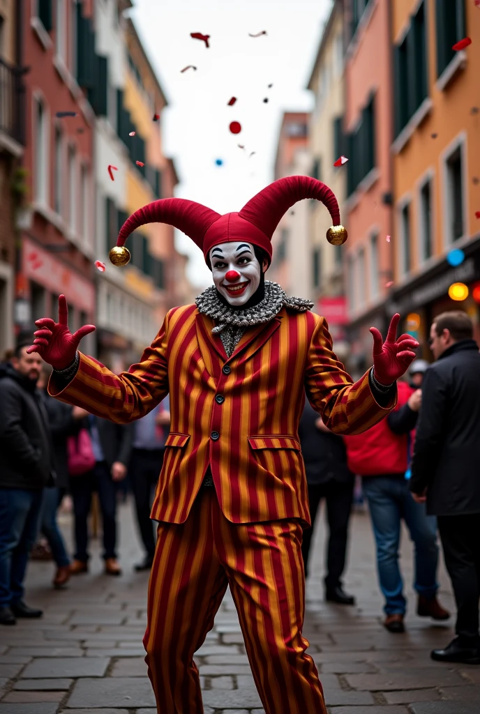 Best quality, high resolution, Masterpiece: 1.3, Poignant clown at twilight, Beautiful scene at a carnival,

In a whimsically chilling Masterpiece: 1.3,
A single tear glints in the glow of merry-go-round lights, as a mischievously grinning clown stands lost in reflective thought amidst the vibrant chaos of a carnival.

The colors and lighting in this stunning scene strike a perfect balance, showcasing the clown's vivid neon-painted red and green attire against the shadowy background. The warm lights from the carnival rides cast a gentle,