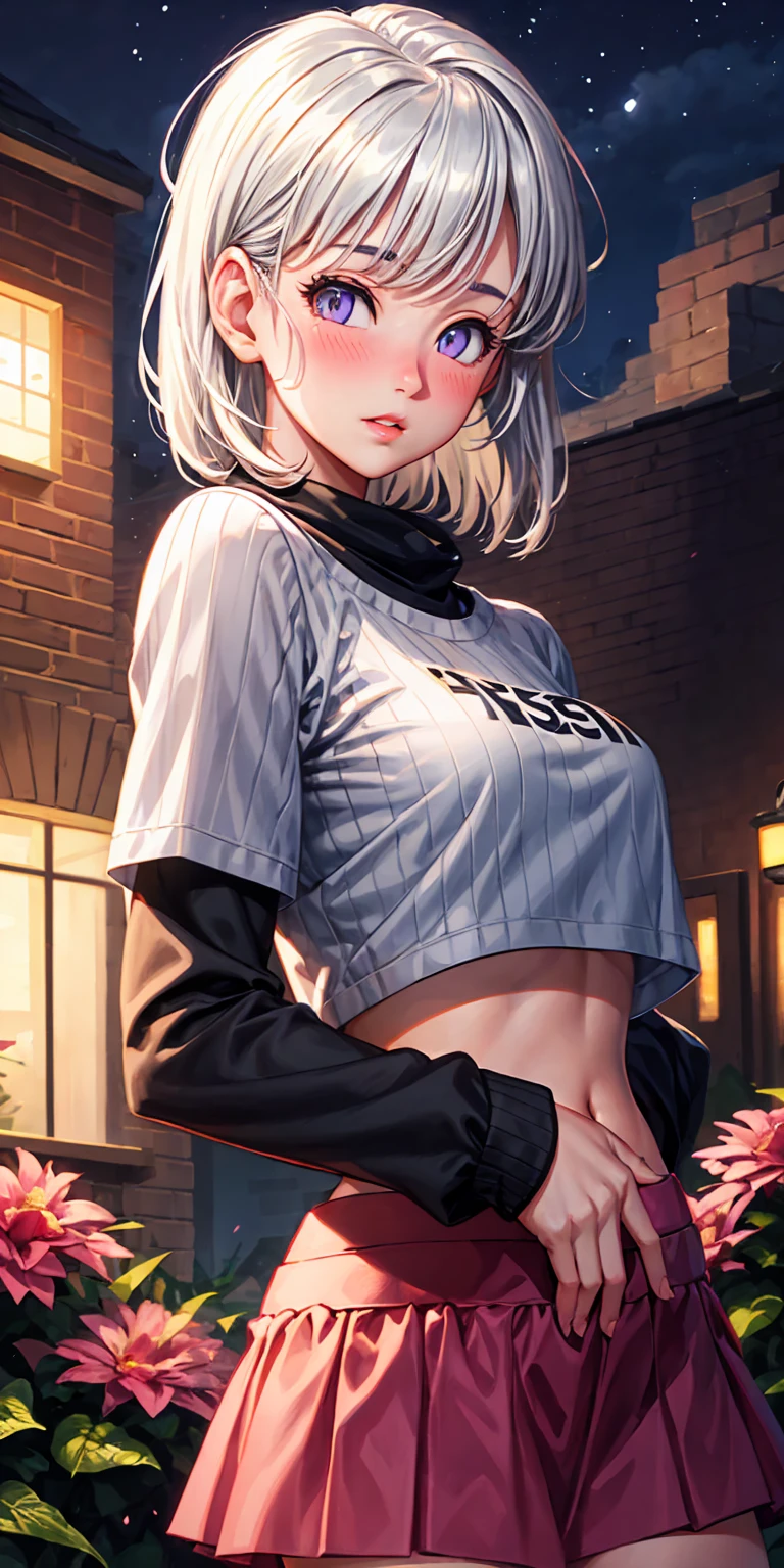 (masterpiece, best quality, perfect face, (beautiful and aesthetic:1.2), extremely detailed, highest detailed face), (beautiful short dark elf girl, (white short hair:1.4), (green eyes:1.2), (dark brown skin:1.5), fake breasts, (narrow waist), (thick thighs), wide hips, large thighs, pointy elf ears), (exposed belly:1.2), ((wears micro shorts and a black hoodie:1.4)), ((dark fantasy background)), (high quality, hyperrealistic, CG, unity, 4k),