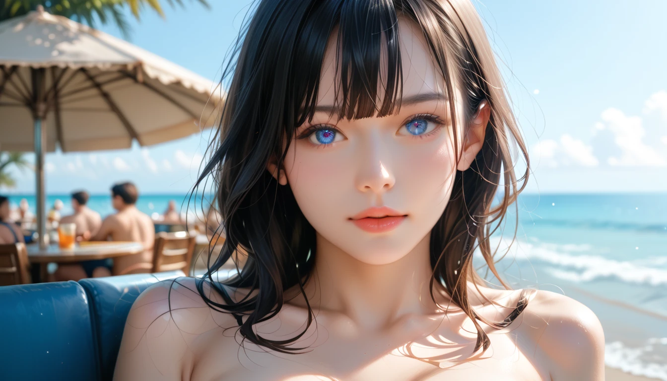 masterpiece、((()))、(((Naked)))、(((go out、outdoor、Walk along the coast))、((exposed girl))、Pick up shells、detailed eyes、超High resolution(reality:1.4)very beautiful, beautiful skin, slender,slender body、small breasts、small breasts、((Are thin、concave abdomen))、thin and long legs、 (Super realistic), (High resolution), (8K), (very detailed), (Super detailed), details face,、NSFW、lascivious、obscene appearance、long-legged sports girl、Take a picture of the whole body、sandals
