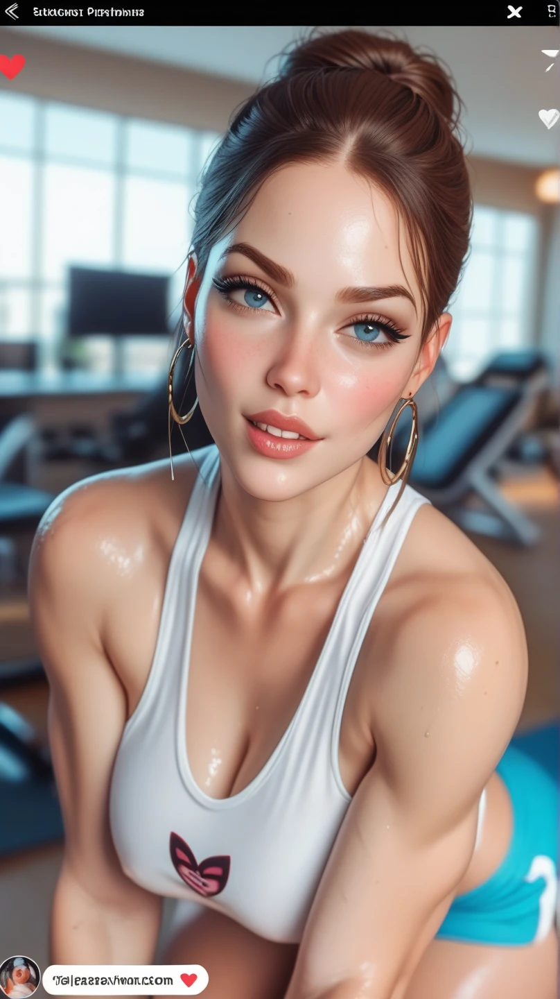 a naked woman in the gymnasium, seen from behind full body, beautiful detailed eyes, beautiful detailed lips, extremely detailed eyes and face, long eyelashes, (best quality,4k,8k,highres,masterpiece:1.2),ultra-detailed,(realistic,photorealistic,photo-realistic:1.37),HDR,UHD,studio lighting,ultra-fine painting,sharp focus,physically-based rendering,extreme detail description,professional,vivid colors,bokeh,photographic,portrait
