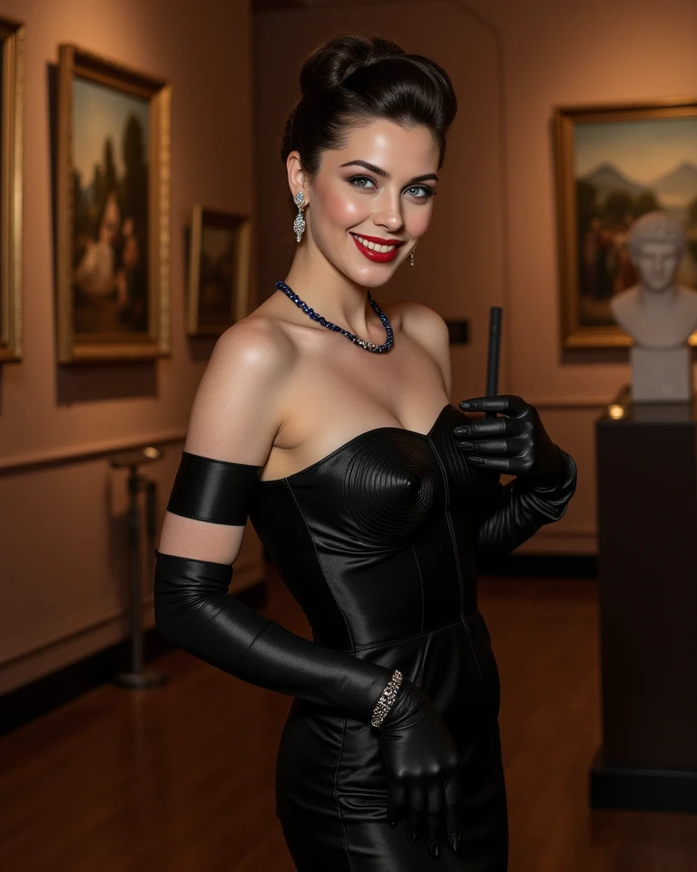 (best quality:1.2), lady (from devil may cry 5:1.1), black bra, white jacket, milf, smile, perfect face
