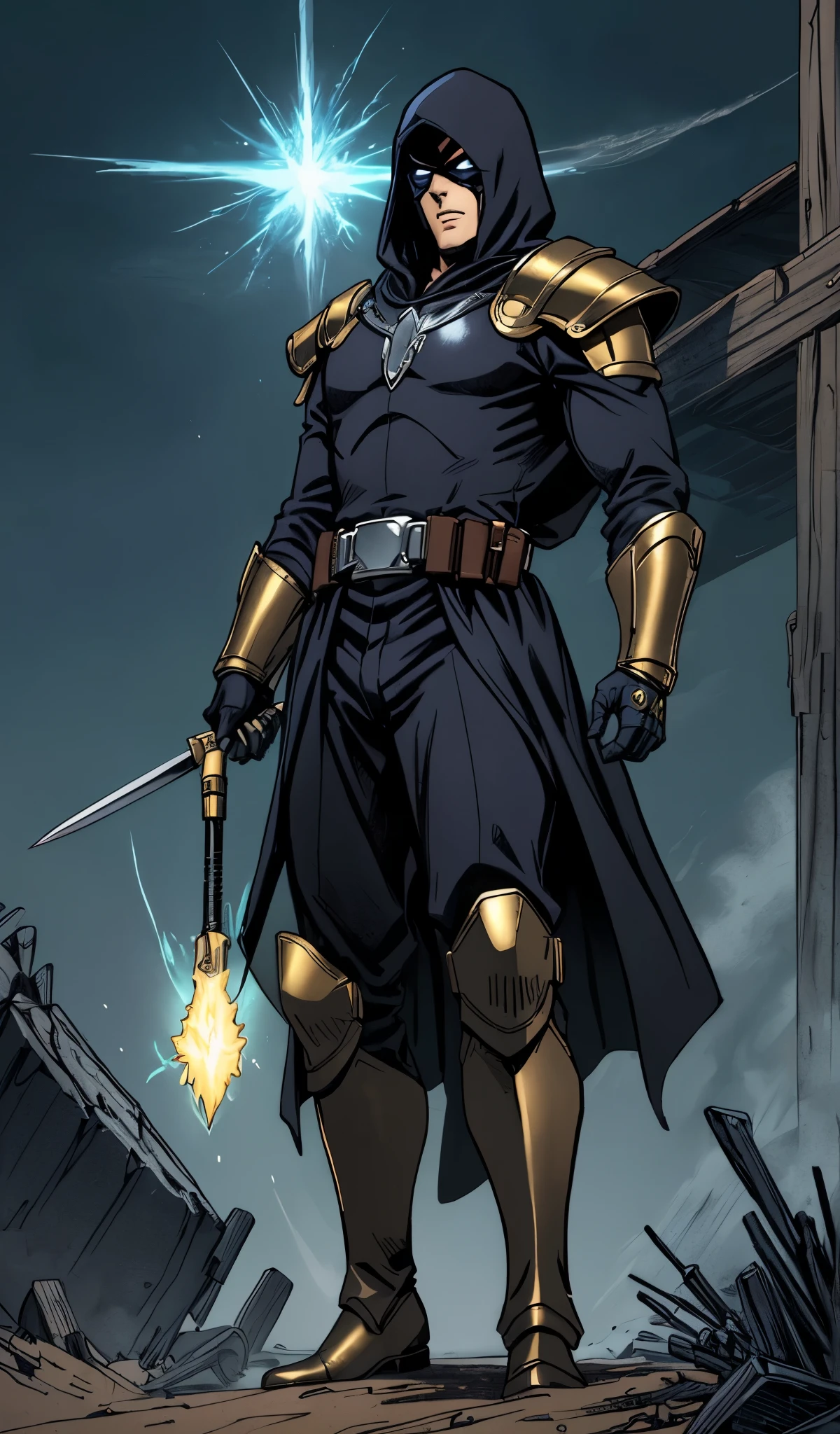 Drawn in 80’s anime art style.
Retro anime. Vintage Anime. Classical Anime.
The outfit is a highly recognizable and iconic superhero suit, primarily black and a little green, designed for both style and functionality. Here’s a detailed breakdown of its elements:
This person’s combat attire is a fusion of medieval warlord aesthetics, cutting-edge technology, and dark sorcery. He wears a cold, expressionless metal mask fused to his scarred face, paired with a reinforced helmet for added protection. His titanium alloy armor, sometimes infused with vibranium, grants superhuman strength, energy projection, and force field generation, making him nearly indestructible. Over this, he dons a fire-resistant green cloak and hood, often enchanted for extra defense. His gauntlets and boots contain built-in electrical weapons, jet propulsion for flight, and shock-absorption systems. A utility belt holds advanced gadgets, anti-magic tools, and teleportation devices, while his armor is infused with sorcery, allowing him to resist and counter magical attacks. His regal golden clasps, bearing the Latverian insignia, sometimes function as power sources or communication devices. This fearsome combination of strength, science, and sorcery makes them an unstoppable force on the battlefield.
This outfit not only provides protection but also enhances the Superhero’s combat capabilities, making them an effective and stylish anti-hero.