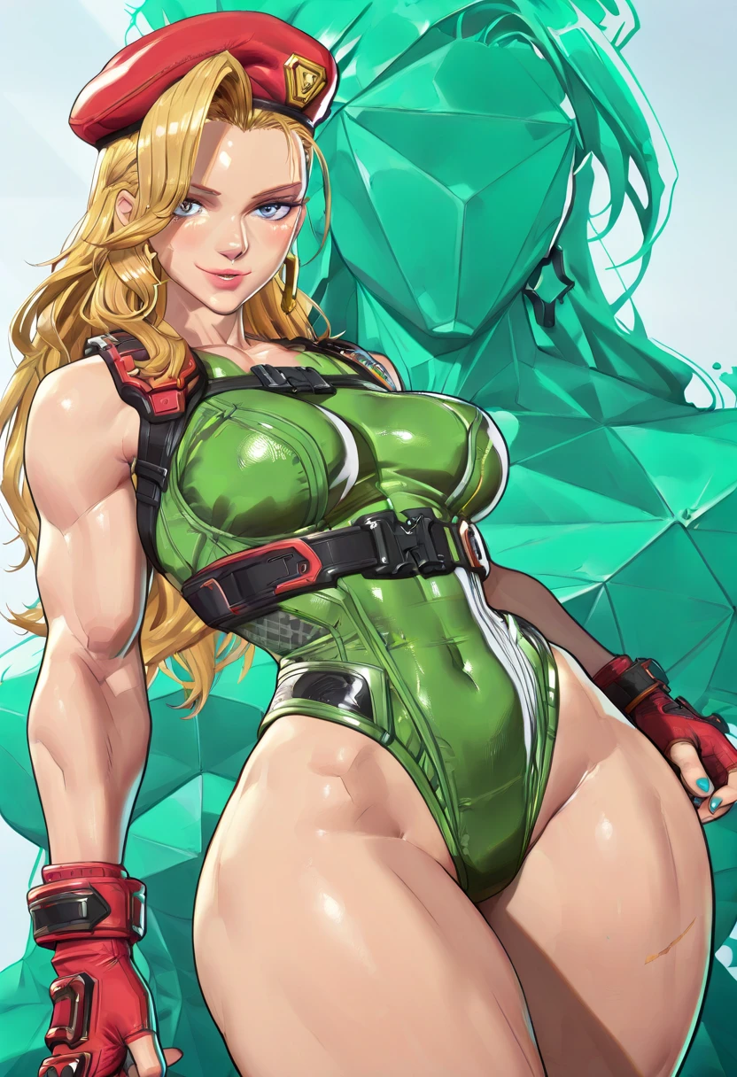 Glossy light green baseball uniform、One Female Alafe Baseball Player、Glossy shorts、spikes、Huge breasts that are about to burst、slurry and long legs,、Fitness Model、musculature、abdominals、Height 175cm、Sun visor、skin tanned、glistning skin、Cool smile、full-body view、publicity cosplay、full-cosplay、taken with canon 5d mk4、cosplay foto