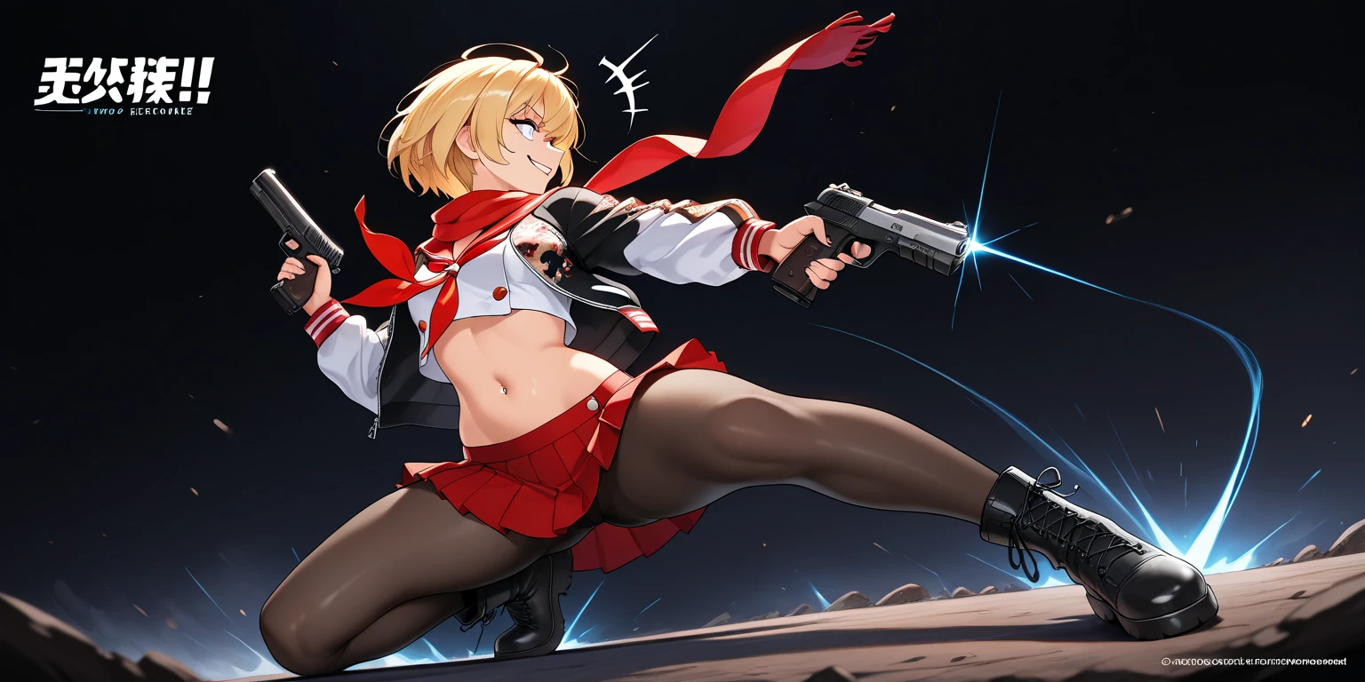 by ask
1girl, aiming,
beret,ammunition belt,black gloves,black thighhighs
,cropped jacket,high heel boots,bullet,bandolier,
shorts
beautiful, aesthetic, detailed, beautiful color amazing quality, best quality, high quality