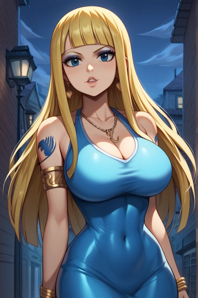 anime fairy tail, personaje lucy hearfilia, pelo rubio, rostro hermoso, pecho grande, trasero grande, Curvaceous Body, calidad, 4k, adolescente, atractiva, wear a belt that, Holds both the miniskirt and her star spirit keys, and a whip with a heart-shaped end. La marca de miembro del gremio se encuentra en el dorso de su mano derecha y es de color rosa.