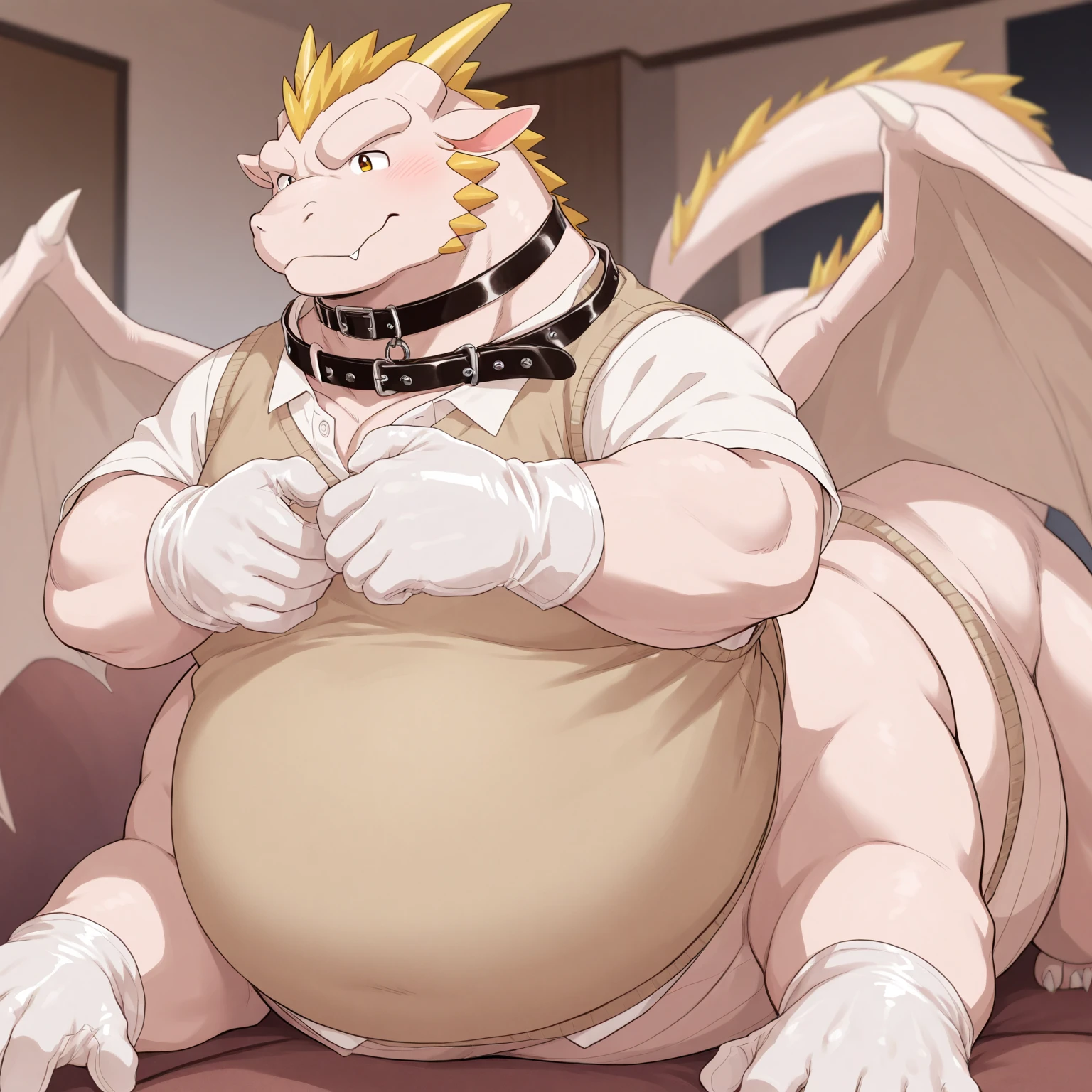 Highest quality、ドラゴンボーンmale性、Skimpy、Pink eyes without highlights、Lizard head、Shota、maleの子、male、Sweat、Embarrassing、Gay、Red Tentacle Bed、cute、Knee-high socks、Frilled Chalk、Obscene language、Showing tongue、Magazine cover style illustration、bow tie、Get inspiration、a worn-out robe、Gold thong panties、Transparent fabric、White Slime、White mucus drips from above、Blushing cheeks and opening your mouth wide、Rear View、Super close-up of the buttocks、Full body view、Male pregnancy、Rosary