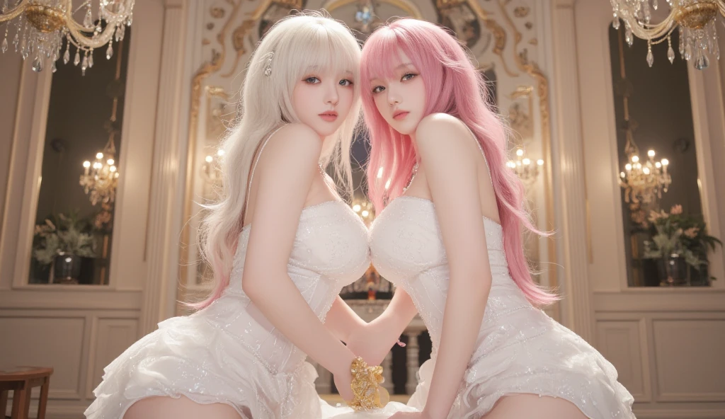 (vi-000020:1.2), (ultra photorealistic:1.3), (masterpiece:1.4), best quality, ((realistic)), high quality, ultra detailed, ((realistic anime face)), ((realistic skin)), ((realistic body)), ((sexy pose)) (best quality:1.1), (illustration:1.05), (1girl:1.05), (cute:1.05), (beautiful detailed eyes:1.05), (cinematic light:1.1), light blue highlights, full body pink hair, 1girl, cute tyrant portrait, aqua hair, bright eyes, white dress, temple, looking at viewer forest warcraft scenery