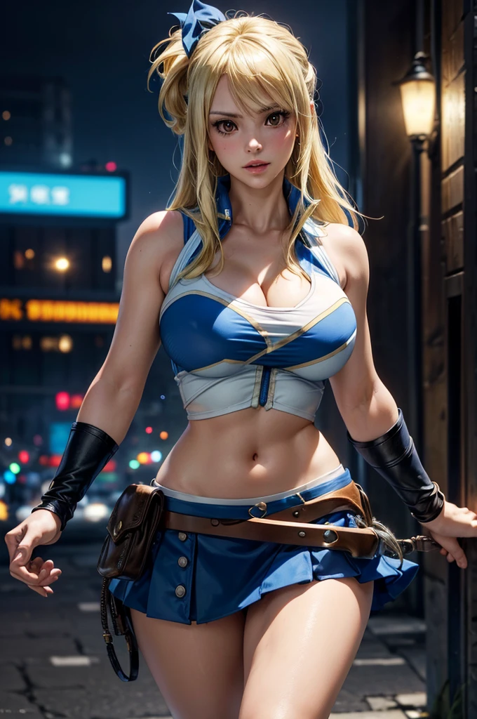 (Best quality,4k,8K,a high resolution,masterpiece:1.2),Hisui E. Fiore - Fairy Tail, detailed,sexual),((cute expression)),blue ribbon,(blonde),(Grey eyes),(blue shirt with gold buttons),white mini skirt,whip on the belt,Wellingtons,market,(baguette in hand),(standing)full length, ((big tits:1.2)),market square,,Billowing dust and smoke,determination in her eyes,beliefs(Best quality,4k,8K,a high resolution,masterpiece:1.2),realistic,ultra detailed,sexual,Irene Belserion (Fairy Tail)dark green eyes,cruel expression,sitting,war-torn landscape,severed heads of enemies on the ground,dynamic action pose,power and authority,fatal blows and parries,strong female protagonist,Billowing dust and smoke,determination in her eyes,confident and fearless,scenic sunset lighting,Bright colors,muscular build,slim and fit figure,epic fantasy work, sexual and fearless,scenic sunset lighting,Bright colors,muscular build,slim and fit figure,epic fantasy work, sexual