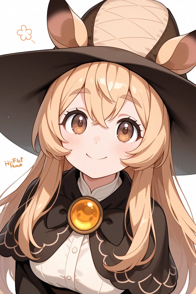 Anime girl in black hat and black dress, 🍁 Cute, 🍂 Cute, the witch, sorceress woman, witch academia, kirisame marisa, witch, ❤🔥🍄🌪, [[[[grinning evily]]]], portrait of a young witch girl, marisa kirisame, A witch, by Kamagurka, 