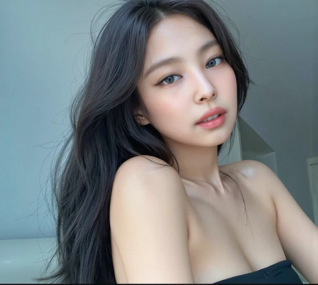 there is Jennie Kim with long hair wearing a black dress, 18 years old, belle delphine, 2 2 years old, 2 3 years old, 21 years old, 2 4 year old female model, pale-skinned persian girl, violet myers, 19-year-old girl, cindy avelino, 1 8 yo, 2 4 years old Jennie from Blackpink