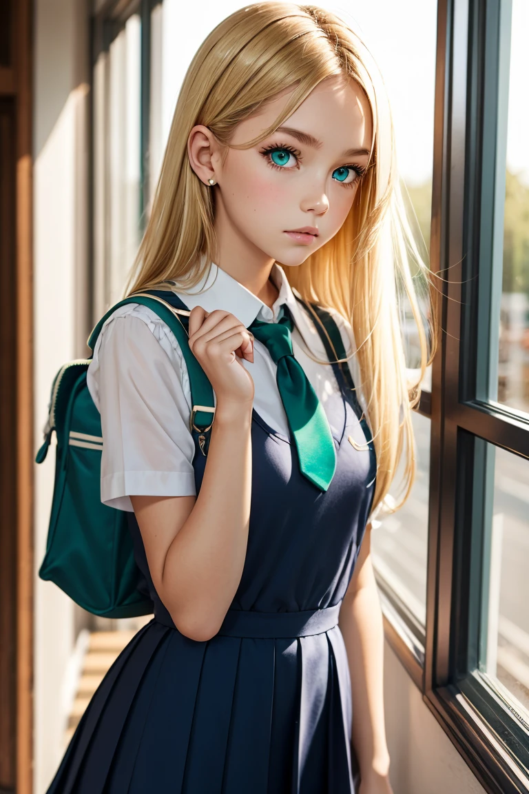 Beautiful 9 ​​year old Russian girl, long blonde hair, blue eyes, tiny plaid blue skirt, nice legs, being abused by several adult men on the bus