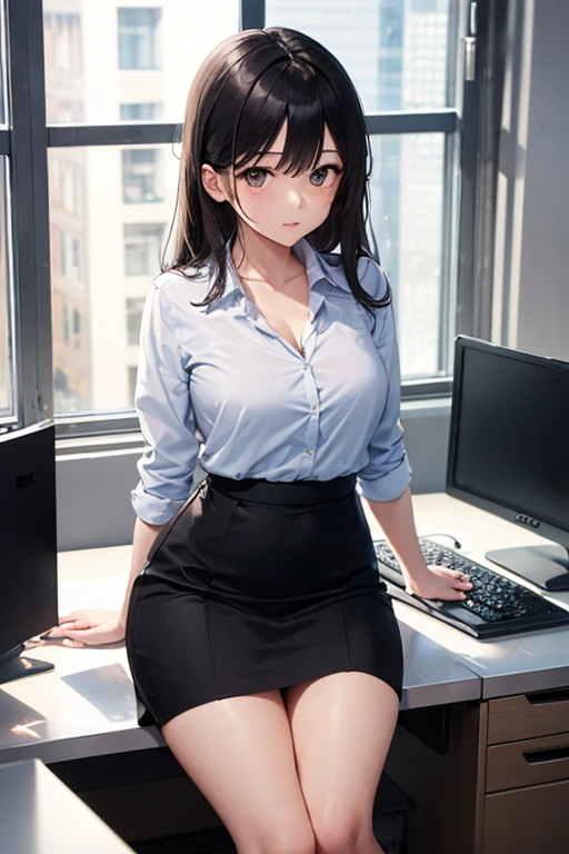 (((masterpiece))),(((High resolution)))、(((8K)))、(((perfect face)))、(((beauty of japan)))、30 years old、(((beautiful face))), (((office))), (((shirt))), ((pencil skirt)), ((tights)), embarrassed look, look at the camera, top quality eyes, detailed texture, look at the camera, all body, big , Married woman, cool women, (((high resolution eyes)))

