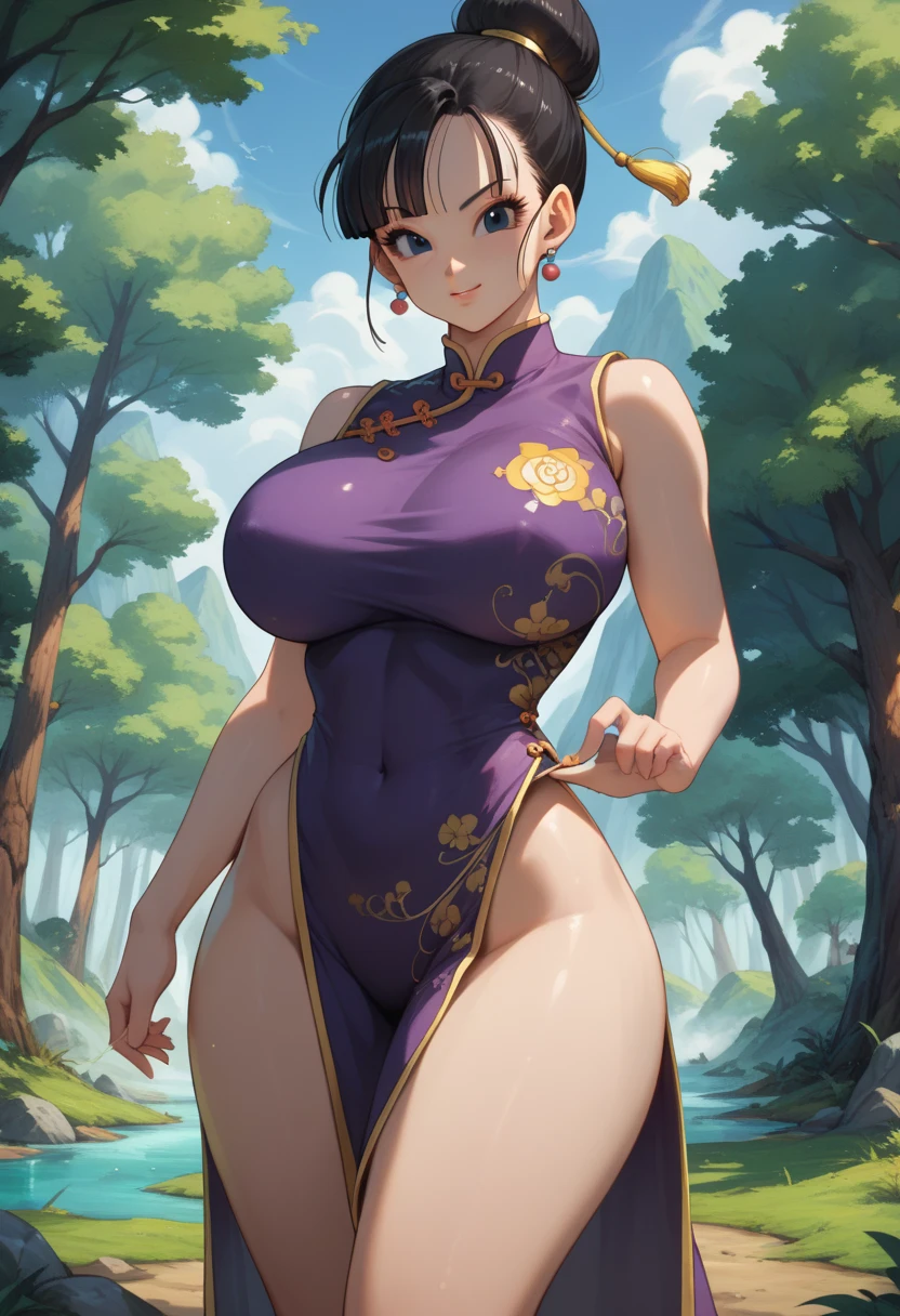 best quality, official art, masterpiece, textile shading, HDR, very detailed, colorful, best details, fantasy, battle suit:1.5, 1 female, 25 years old, black hair, short hair, up bang hair, one length, standing on stairs, a castle town with an old castle view, sunny, random hair, big breast, skinny, Surrounded by a large crowd:1.9, Confetti flutters, Blessed, Being welcomed:1.5, cameltoe:1.3, ground level shot:,