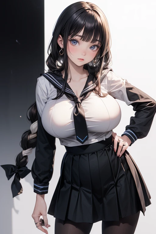 a close up of a woman in a sailor outfit posing for a picture, realistic , hyperrealistic , a hyperrealistic , skydoll noa, semi-realistic, semi - realistic, sailor uniform, 165 cm tall, japanese girl , seductive anime girl, japanese goddess, hyperrealistic full figure, cyber school girl