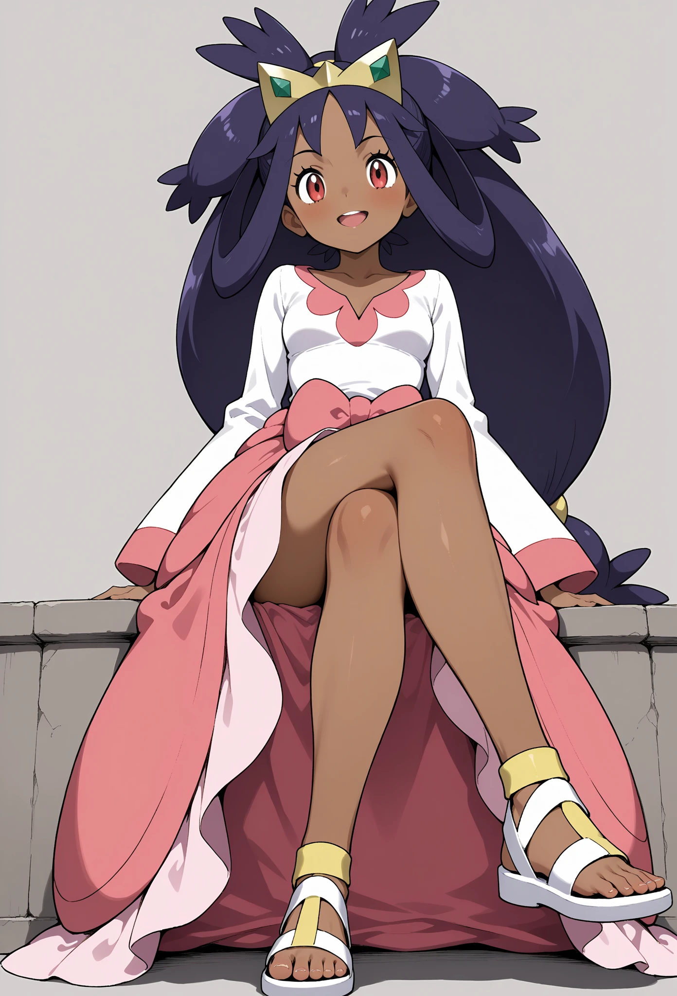 masterpiece, High resolution, highest quality, Iris B, One girl, alone, dress, tiara, Wide sleeves, Are standing, Very long hair, bow, Long hair tied low, waist bow, clavicle, shirt, Mouth closed, Lie in, bed, bed sheet, behind, smile, Upper Body, Put your head on the pillow,,masterpiece, expensive quality, very_expensive_solve, big_file size, full color,(completely nude:1.2),pussy,niplles,