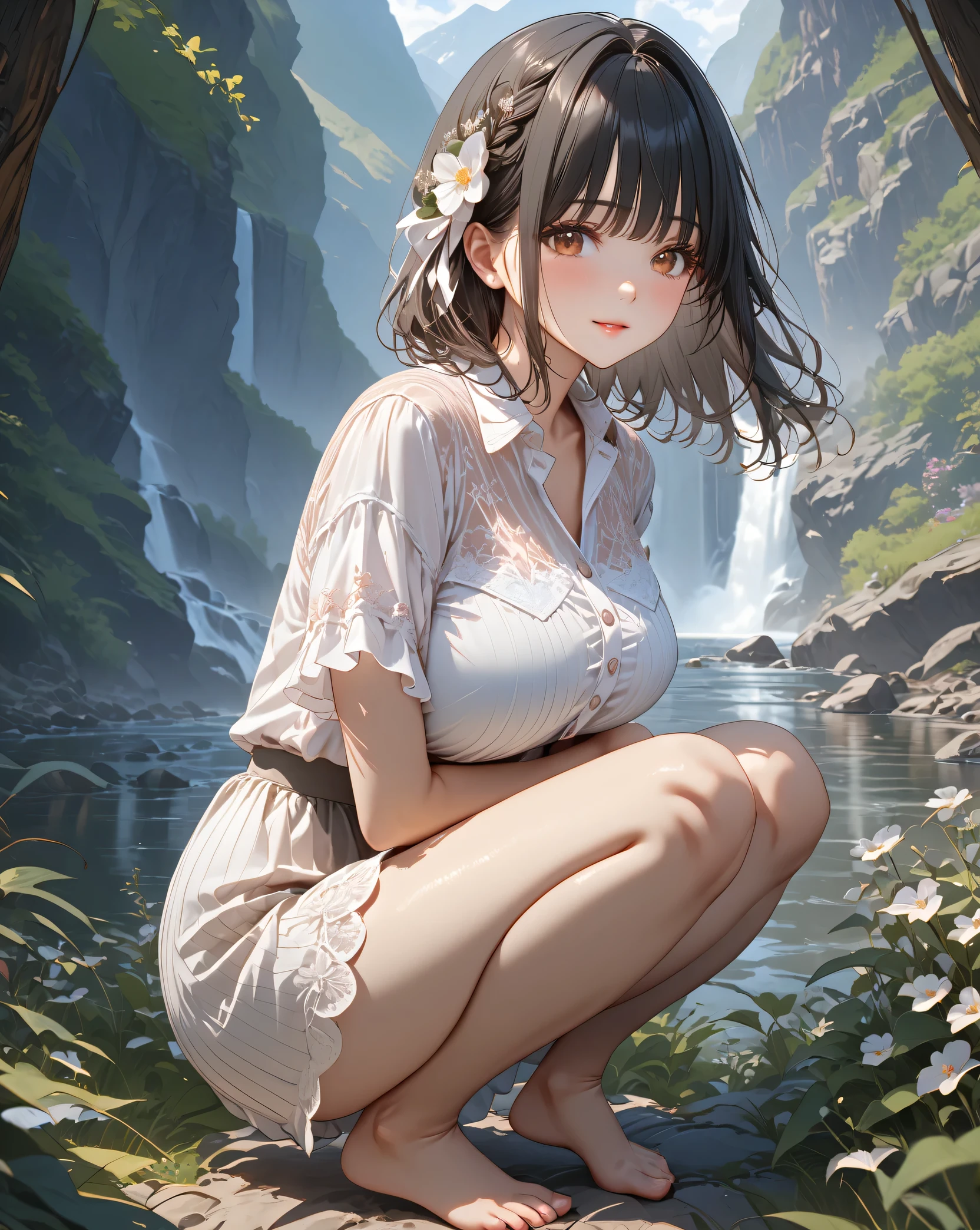 (extremely detailed CG unity 8k wallpaper), (masterpiece), (best quality), (ultra-detailed), (best illustration), (best shadow), (absurdres),
BREAK
girl, sweat, steam, medium breast, nsfw, shy, looking at viewer, 微笑み、