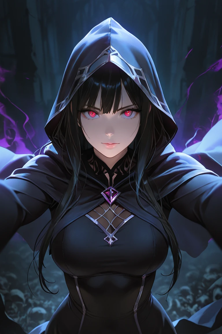 (Fatal Beauty,A charming villain,witch) ,(A supple and powerful physique),(Sensual charm),(Mysterious charm:1.1),(Captivating silhouette),(highest quality,High resolution:1.2),(dark,Threatening:1.1),((dark horror theme:1.5),(Thriller:1.5)),(Dark fantasy:1.5),  (((Countless stars fly away:1.5),(Absurd:1.5),(wonderful:1.5))),Woman in a dress, ((((Glasses))))、((((big sapphire necklace))))、(Powerful numbers:1.1),(((Big Breasts))),(((Fiery crown:1.1))),prime color,Urban,Very detailed,masterpiece,Intricate details,Faded,Very detailed, Eye on the details,Intricate details,Dark and spooky atmosphere,  spiritual being, Unforgettably beautiful, Ghostly figures, Shadow-like shape, Spooky whispers, Ominous Aura, Goth Maiden, Very darkHer eyes, Like dazzling fur in a starless haze,Her Mogul Snaps, Mysterious Cemetery,Black hair swaying in the moonlight, She summons darkness, (beautiful: 1.7), (Black Hat: 1.6), (An intricately decorated jet-black cloak: 1.6), (Delicately decorated cloak, Despite being damaged: 1.5), Hypermaximalist,  Breathtaking oil paintings, Surreal, Ultra-realistic digital illustrations that mimic the style of oil paintings, Seamlessly blending the psychedelic visionary art of Alex Grey with the physical-mechanical aesthetic of H.R. Giger. Wonderful configuration,  (Shining Eyes:1.6)、(Glowing Eyes:1.1),(hellish landscape:1.1),(fire,sulfur:1.1),(Threatening atmosphere:1.1),(dark shadows,Threatening presence:1.1),(Unlucky Clouds,Stormy Skies:1.1),(dark,Spooky atmosphere:1.1),(Aura of misfortune,Evil energy:1.1),(dark aura,cigarette:1.1),(Extreme heat,Burning Flames:1.1),(Nightmare Visions:1.1),(Predicting the end:1.1),(Whispers of misfortune,Devilish Laugh:1.1),(Cries of pain,echoing screams:1.1),(Bad luck symbol,Ancient runes:1.1),(Mysterious Relic,dark art ifacts:1.1),(Infernal Ritual,Ritual sacrifice:1.1),(Eternal Ruin,A hopeless existence:1.1),  Inspired by abandoned mech backgrounds. Art created by Craig Mullins, Necrostyle., Detailed Description, Futurist