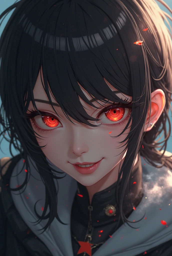 (extremely detailed CG Unity 8k wallpaper),(Masterpiece ), (Best Quality), (Ultra Fine), (Most Best Illustration),(BEST SHADOW), (sharp eyeliner, eye shadows, Eye for detail:1.1), (火焰, smokes:1.3), ,BREAK BREAK BREAK, (vector:1.2), wicked smile,  