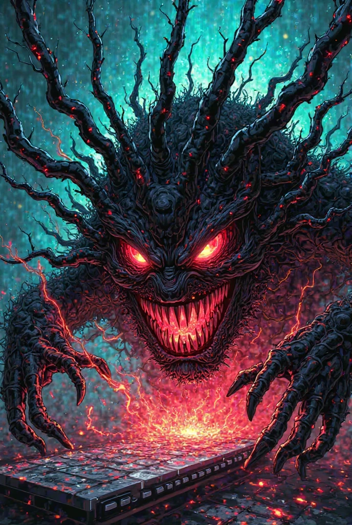 CarnageStyle, (Maroon,Green:1.5), sphere, <lora:CarnageStyle:0.9> ominous,dark,teeth, (Masterpiece:1.3) (best quality:1.2) (high quality:1.1)