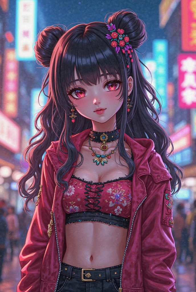 Centered, symmetrical, portrait official art, red pink vibrant, unity 8k wallpaper, ultra detailed, beautiful and aesthetic, masterpiece, best quality, (zentangle, mandala, tangle, entangle), (fractal art:1.3), 30 year old woman, smiling happy, extremely detailed, dynamic angle, vivid colours, romanticism, atmospheric, ecstasy of musical notes, streaming musical notes visible. Luminous light. Luminous, 4K, highly detailed Cyberpunk alley at night.