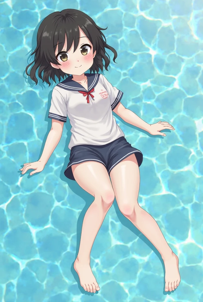 best quality, very aesthetic, Super detailed, best illustration, 1girl, おっぱい, black_hair, one-piece swimsuit