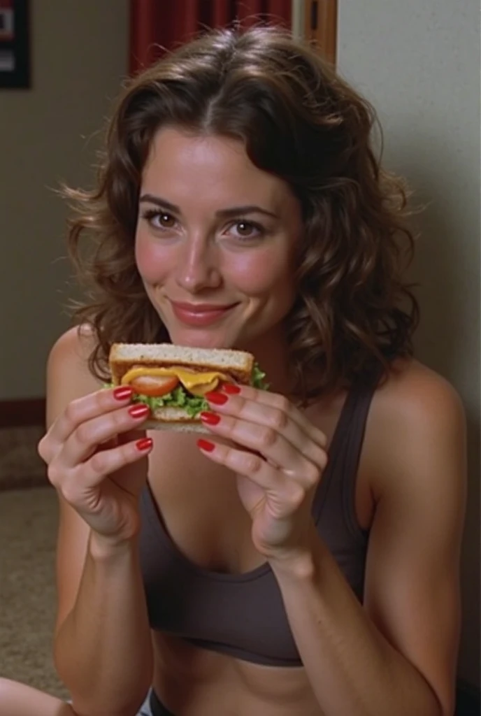 kate beckinsale eating a burrito