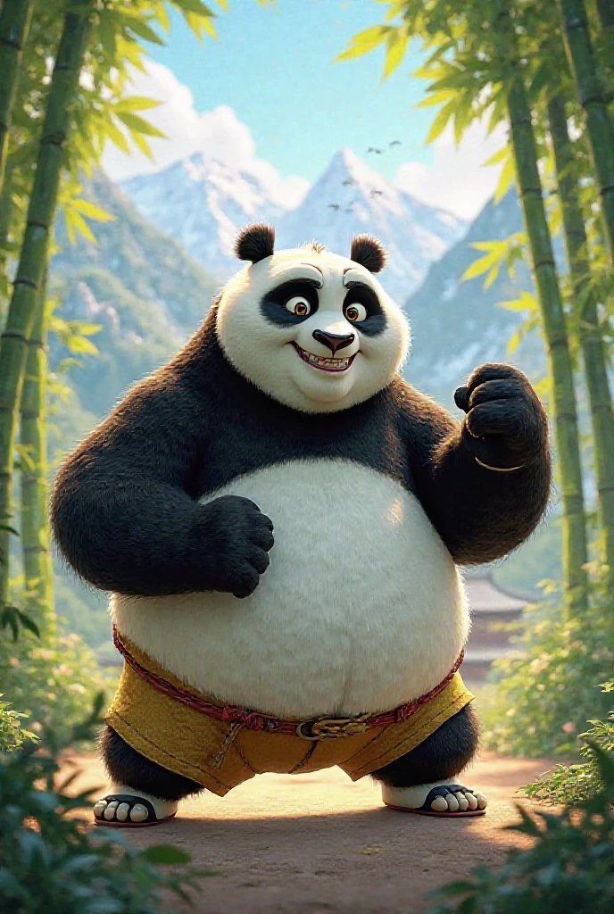 a close up of a panda eating food on a street, kung fu panda, animated movie, animated film, animated movie still, animated movie scene, paul lung, dreamworks animation style, dreamworks animation, inspired by Luo Ping, animation film, 3 d animated movie, panda panda panda, animated movie shot, inspired by Feng Zhu, pan ren wei