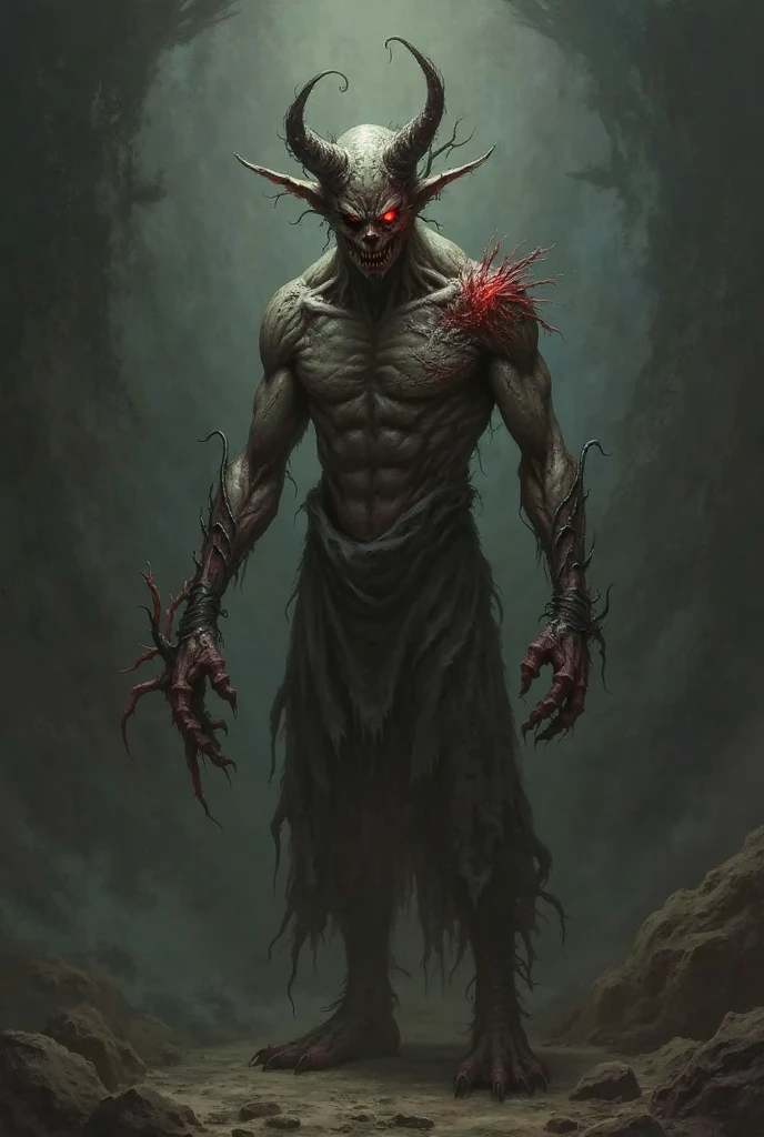 Man with the body of a goat,Goat with horns, Devil