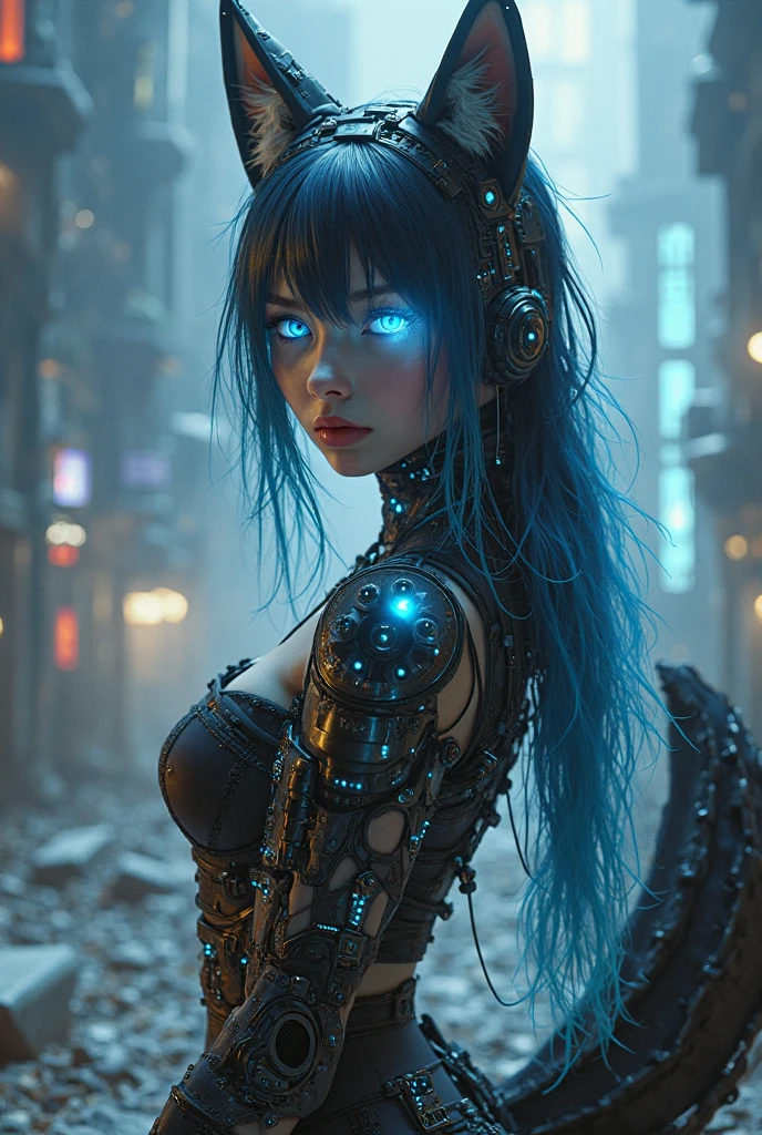 anime girl in futuristic outfit with cat ears and headphones, cute cyborg girl, digital cyberpunk anime art, cyberpunk anime girl mech, female cyberpunk anime girl, cyberpunk anime girl, beutiful girl cyborg, perfect android girl, anime cyberpunk art, portrait anime space cadet girl, dreamy cyberpunk girl, digital cyberpunk - anime art, girl in mecha cyber armor, cyberpunk beautiful girl