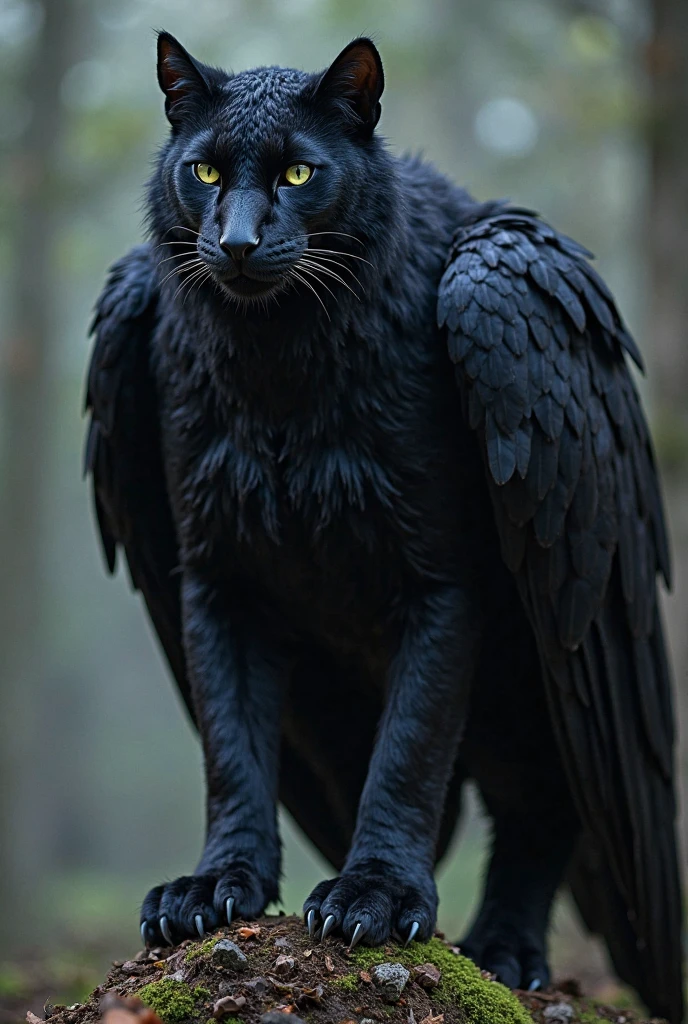 Exu black panther,black man long hair,black feather petticoat,panther eyes,stark,in the woods,angry