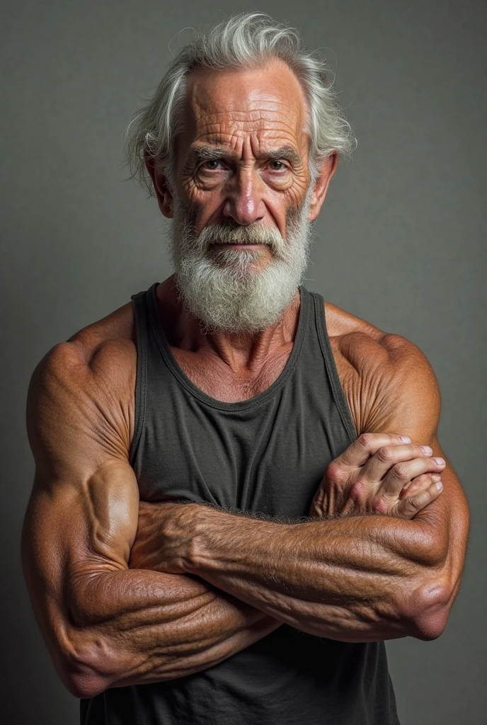 the image shows the entire body of a man with extremely white hair and skin. He is very thin and looks to be around 30 years old.. His only clothing is an old pair of pants. The context is in the Middle Ages.
