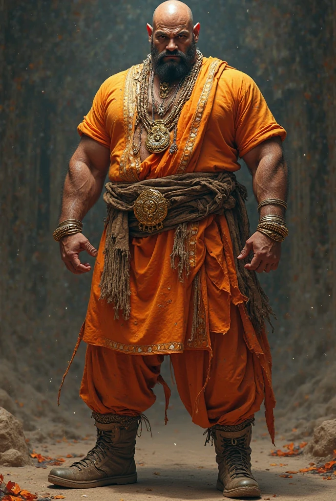 (8K, high definition, high quality, highly detailed) Handsome Indian Mage. chubby. hyper-masculine. chanting a spell. glowing magical hands. wearing long robes over cotton shirt. wearing long oriental pants. wearing an amulet. wearing an intricate sash as belt. windy weather. robes are blown by the wind. blue and gold color palette. desolate canyon on the background. overcast skies. somber atmosphere. blurred background.