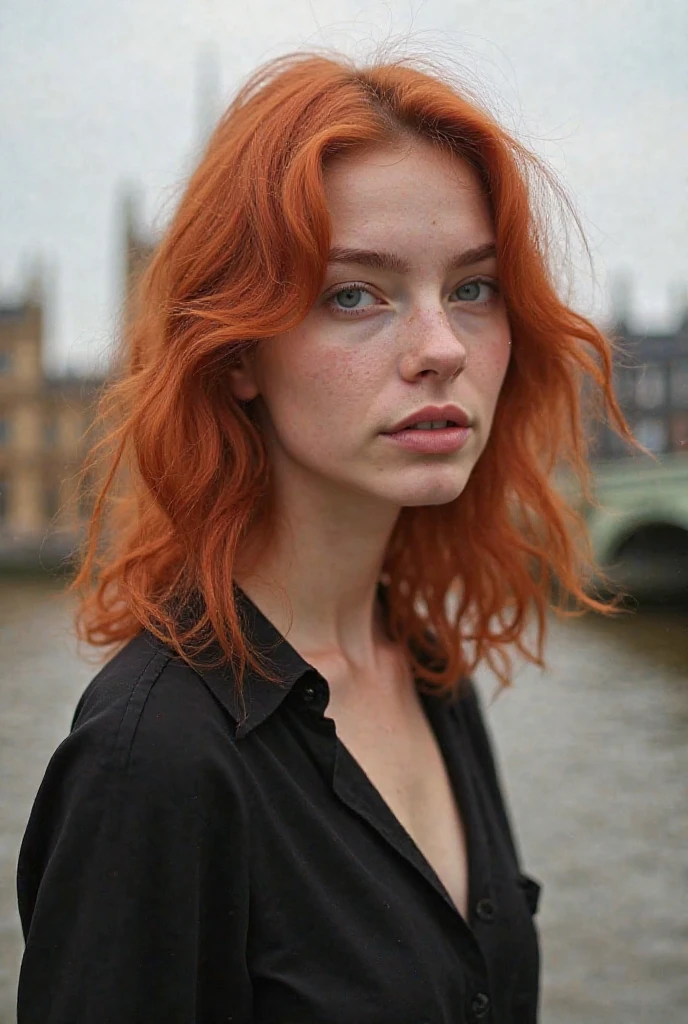 beautiful ginger woman, <lora:janelevy:0.8>, red hair, yellow shirt, selfie, full body shot, RAW candid cinema, 16mm, color graded portra 400 film, remarkable color, ultra realistic, remarkable detailed pupils, shot with cinematic camera
