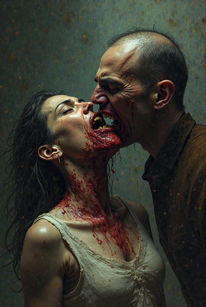 Spawns a Cannibal eating a human, with an artistic style of Victorian arts