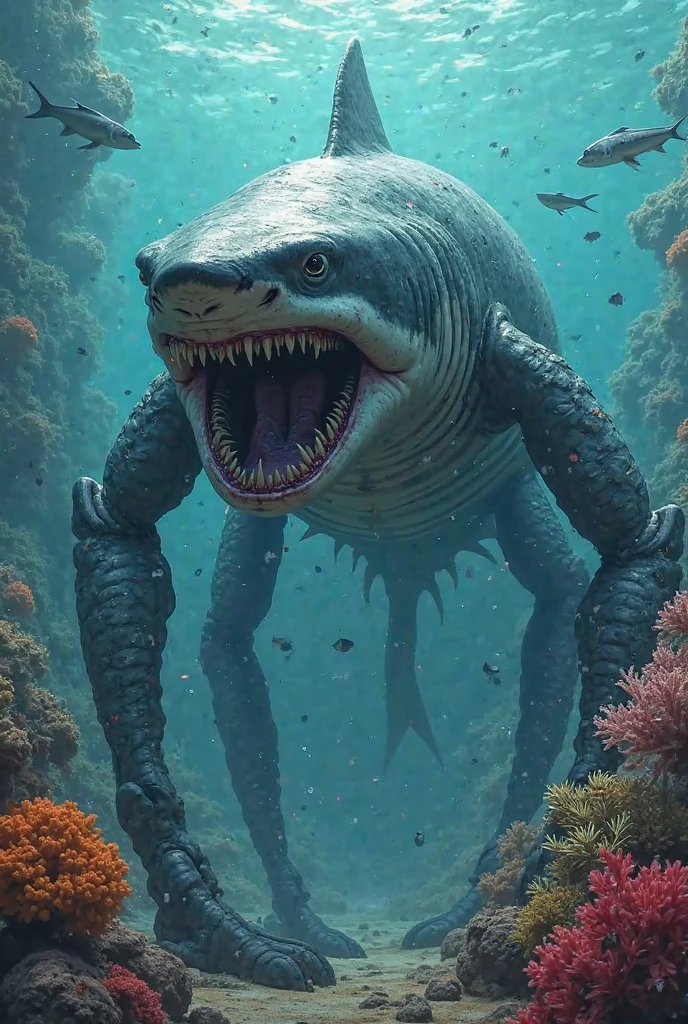 An octopus running away from a 3D alligator