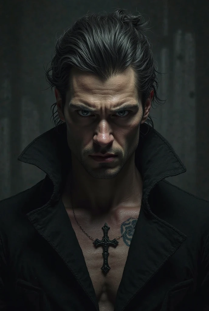 macabre style shirtless guy, dark, gothic, grim, haunting, highly detailed