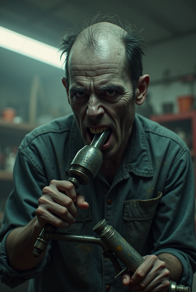 (fierce,terrifying,demonic) representation of (the) drug Krokodil, (sinister,dreadful) eyes, (distorted, gruesome) facial features, (tattered, decayed) flesh, (corrupted, rotting, skeletal) body, (emaciated, gaunt) limbs, (oily, toxic) texture, (ominous, eerie) atmosphere, (apocalyptic, desolate, barren) landscape, (ominous, dark) color palette, (sinister, eerie) lighting, (nightmarish, haunting) shadows. (Best quality,4k,8k,highres,masterpiece:1.2), ultra-detailed, (realistic,photorealistic,photo-realistic:1.37).