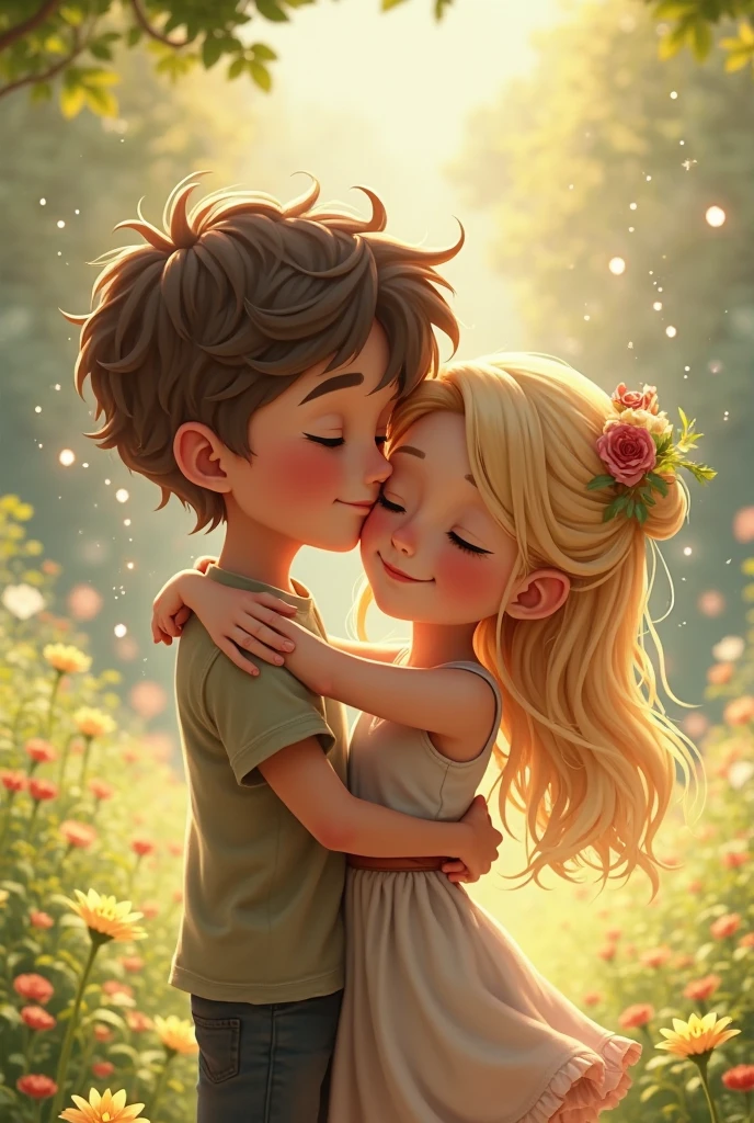Boy girl kiss