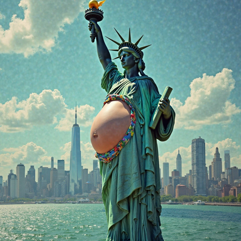 Statue of Liberty in a bikini from USA no human,Focus breast,only breast, only breast, only giant breast realistic breast, only breast, only breast , only breast, only breast, only breast only breast, two huge breast, only breast,camera inside her tits,only breast no more
