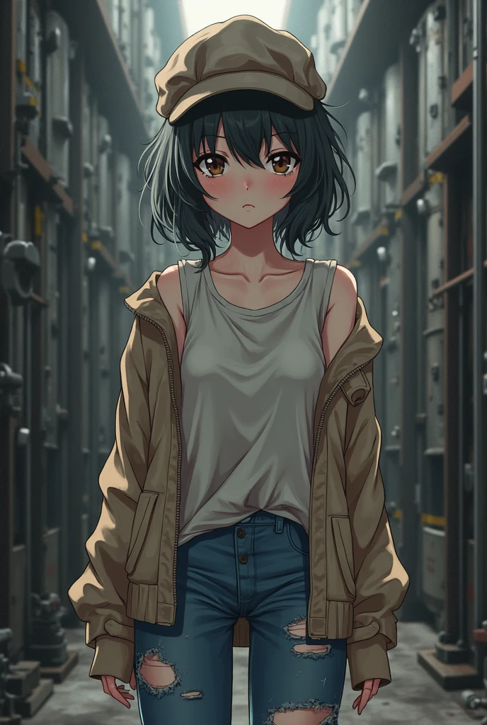 (high quality, best quality, highres, absurdres, sharp focus, masterpiece:1.2), (1girl, woman, solo:1.1), (tinkerer, wearing casual clothes, mechanical clutter:1.1), (short_hair, tied_hair:1), (petite body:1), (village:1.1), Neon Light