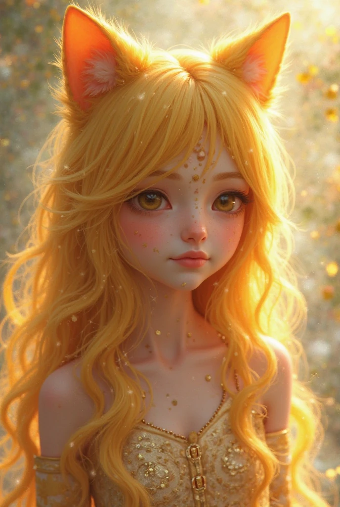 one girl, fox ears, , pure, cute naked, topless, a Fox human Mix, human Body, big tits, furry skin
