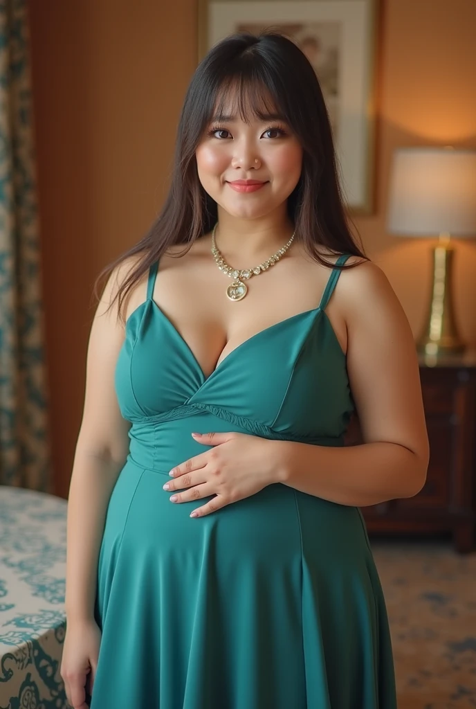 (((Very fat woman)))、Summery dress、Japanese model、cute、Beautiful Asian Girl、4K、RAW、Ultra HD