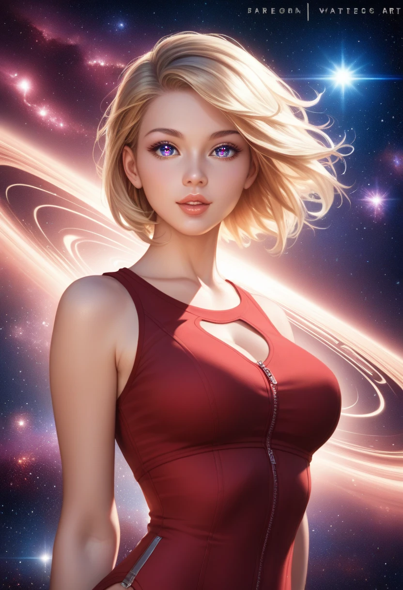 obra de arte, melhor qualidade, papel de parede extremamente detalhado da unidade CG 8k, kirigami, (rosto detalhado), olhos detalhados, Bright sky nebula, 2 caras, idade: 16, um fica nos ombros do outro