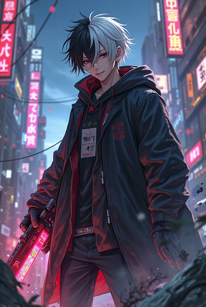 Generates a 16 year old chainsaw man anime boy