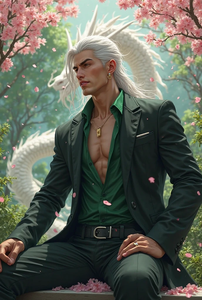 here is a man and a crocodile statue in a green outfit, digital art inspired by Russell Dongjun Lu, tumblr, pop surrealism, neon version of style jim burns, portrait of albino mystic, arca album cover, david la chapelle, mert alas and marcus piggott, maxim sukharev, steven klein, crocodile loki, official versace editorial, sergey zabelin