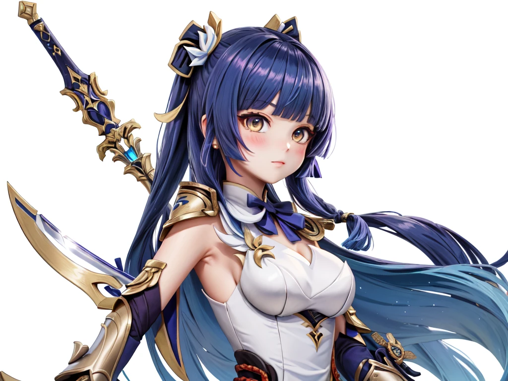 An anime girl in sword and armor holds a sword in her hand, ayaka Genshin Impact, girl in a portrait of a knight of the twelve constellations,  Hestia, ayaka game Genshin Impact, keqing from Genshin Impact, The truth of the matter, Genshin Impact character, zhongli from Genshin Impact, genshin, Genshin Impact,  Puru  