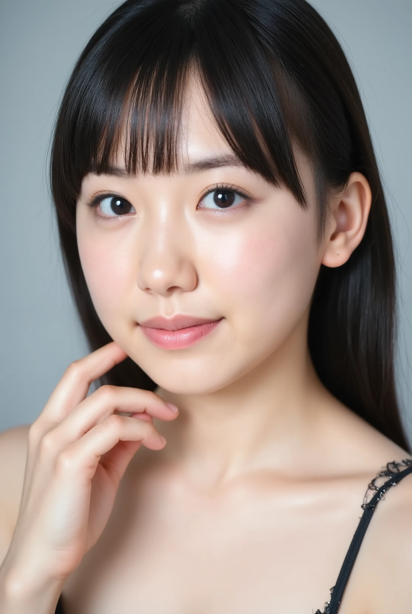 High resolution photos of fully naked Japanese women , While a woman is looking at the camera