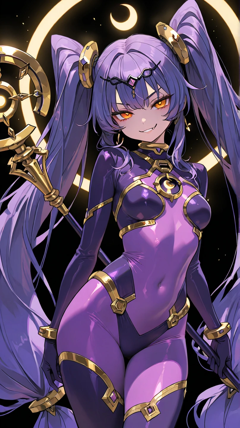 Real style image of an anime girl with long purple hair and purple bra top posing, seductive anime girl, anime goddess, biomechanical oppai, oppai, tentacles, flirty anime witch casting magic, anime moe