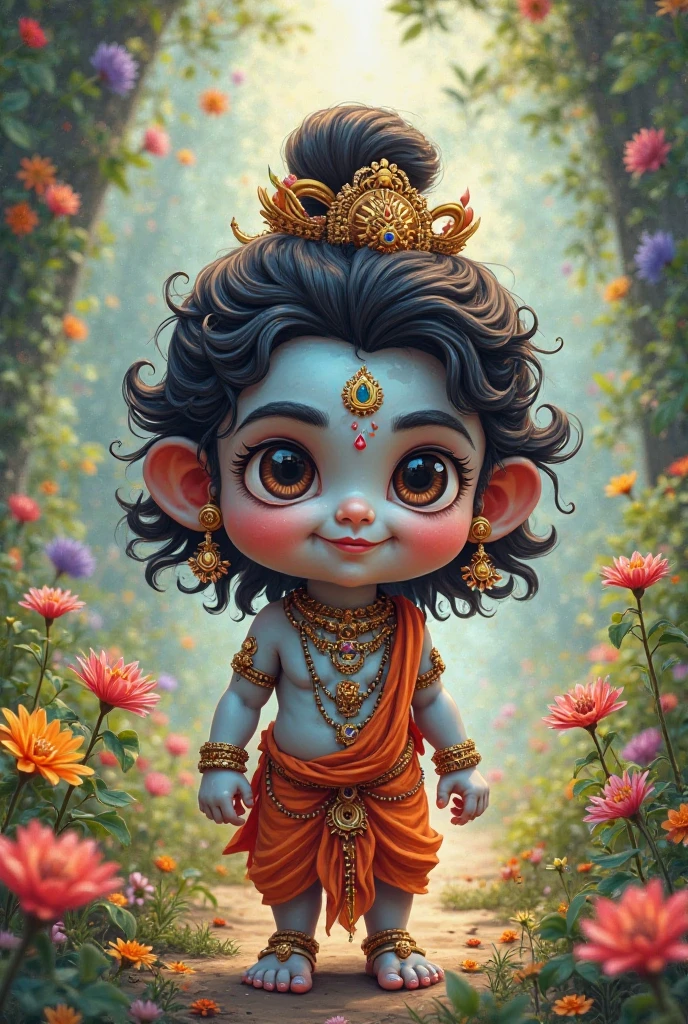 Cute mahadev sitting on the loin