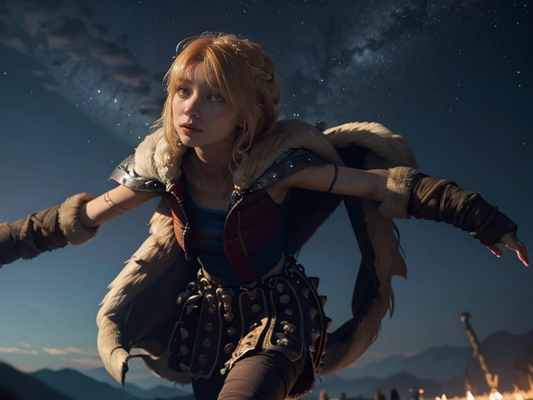 (1girl), Solo, Extremely cute, Amazing face and eyes, (Beautiful lovely smile), extremely long Blonde hair, (extremely detailed beautiful face), bright shiny lips, (small soft breasts:1.5), (ripped cotton clothes:1.5), holding a gun in her hand, gun shot, (Best Quality:1.4), (Ultra-detailed), (A hyper-realistic, Photorealsitic:1.37), Beautiful fair skin, extremely detailed CG unified 8k wallpaper, RAW Photos, professional photograpy, Cinematic lighting, depth of field, bokeh, dense woods, (nighttime scene, Quiet Night Jungle:1.2), (A horde of attacking beasts:1.7), (run away desperately), (Silence, night sky:1.3),